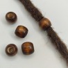 5 abalorios de madera natural teñida para rastas