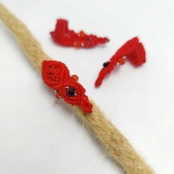 Red Crochet DreadBead
