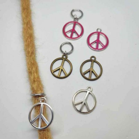 Abalorio colgante Paz para rastas dreads trenzas crear joyas pendientes collares hippie simbolo paz