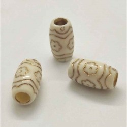 abalorio para rastas blanco de cerámica africana
