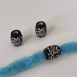 3 pack African ceramic black dread beads