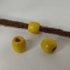 Pack de abalorios para rastas de madera amarillo